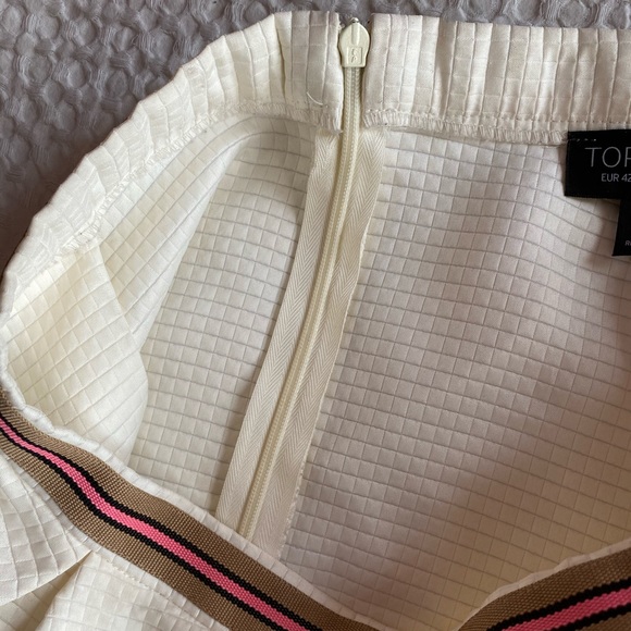 TopShop White Skirt with Pink and Brown Trim - Picture 4 of 4